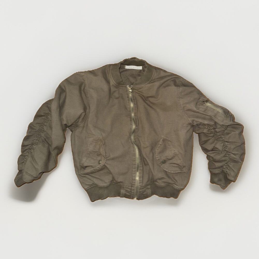 MNML Pilot Bomber Jacket Olive Green XS 19x21 Streetwear Punk